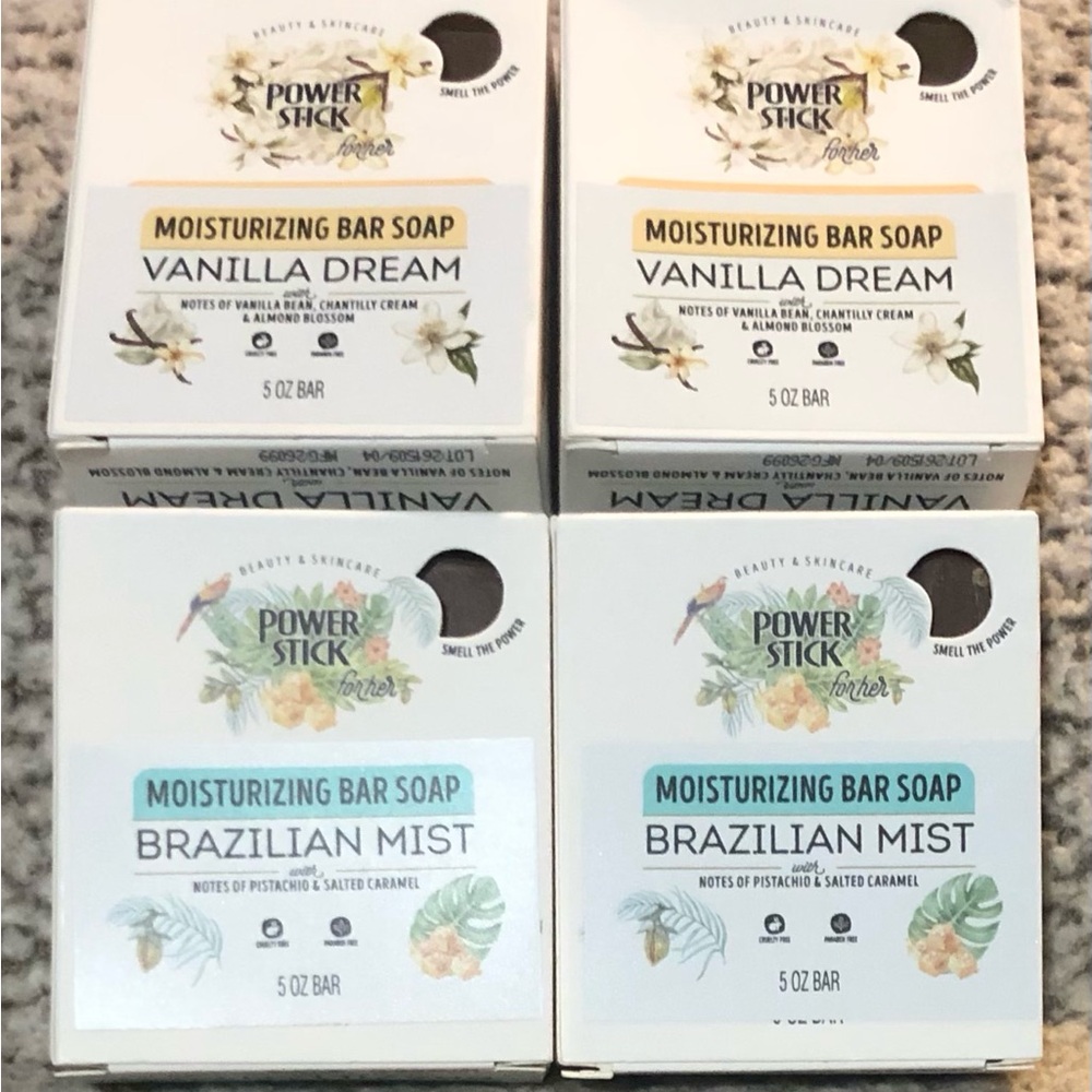 PowerStick for Her Brazilian Mist & Vanilla Dream Bar Soaps - Set of 4